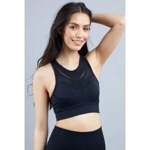 Savvi Tahiti Cutout Racerback Bra Black Size Medium